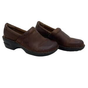 B.O.C. By Born Brown Leather Clogs, Womens Size 10, Preowned
